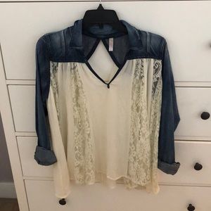 NWT jean lace free people top